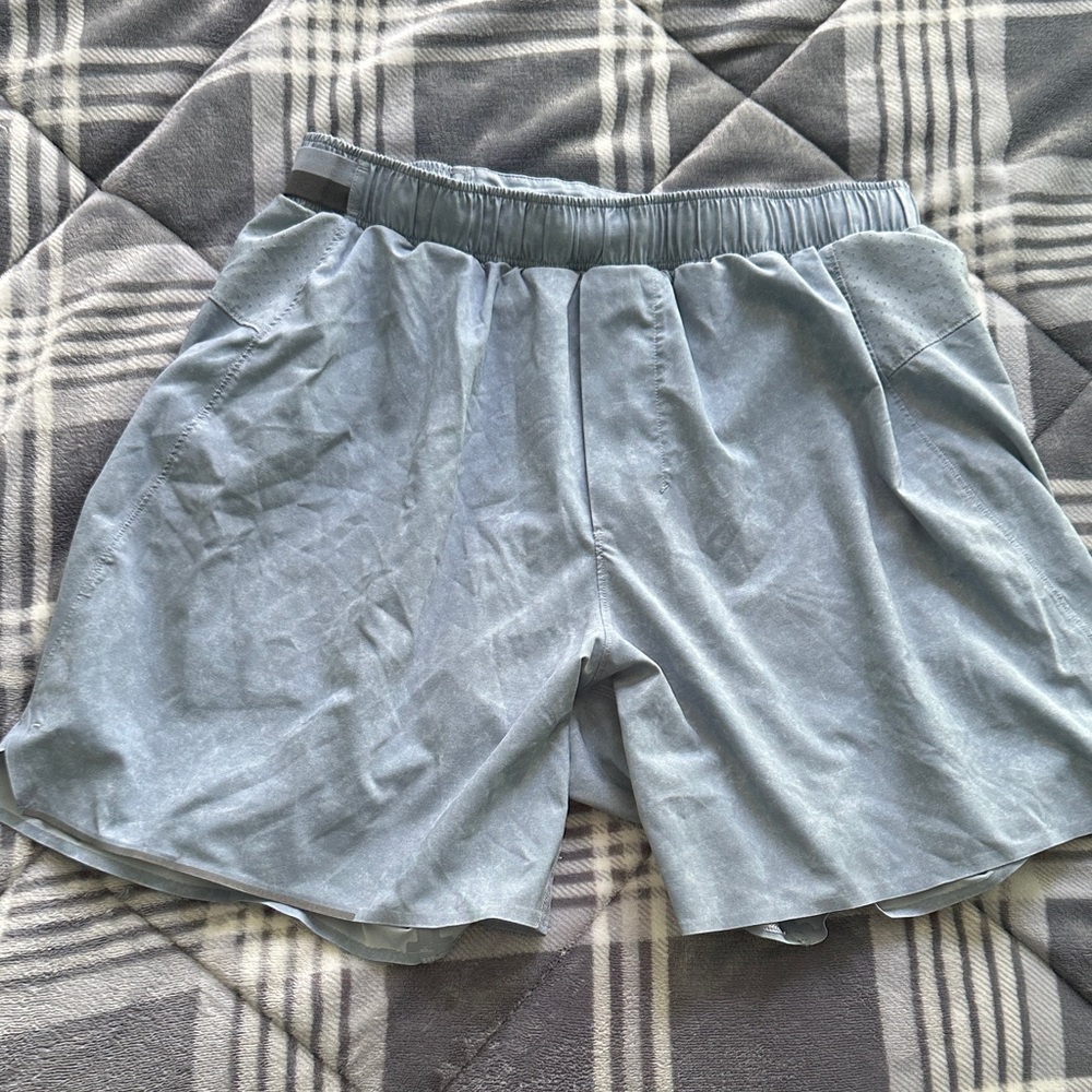 Lululemon Light Gray/Blue Running Shorts